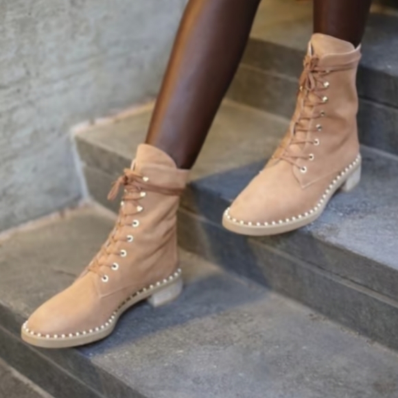 NEW STUART WEITZMAN SONDRA ANKLE BOOT IN TAN 🤎 SIZE 5  $782 - Picture 15 of 15